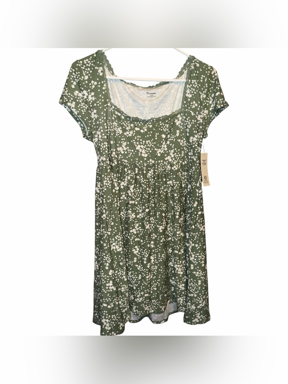 No Boundaries Women’s Floral Green Dress